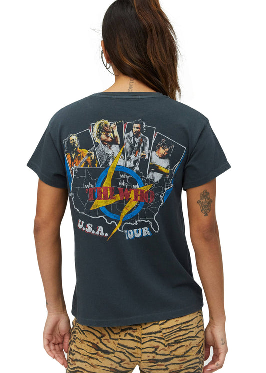 The Who USA Tour Womens Tee Band T Shirt Black by Daydreamer LA