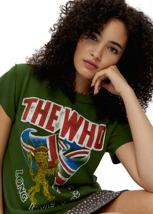 The Who Long Live Rock Band Tee Womens T Shirt Green by Daydreamer LA