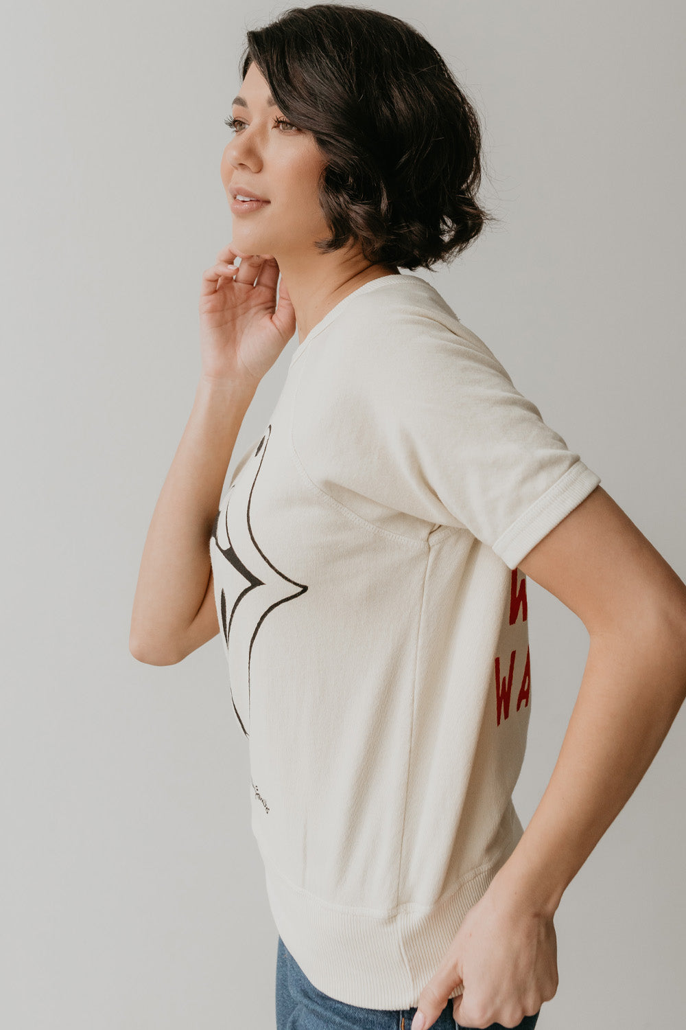 Rolling Stones Ivory Raglan Tee Womens T Shirt Ivory