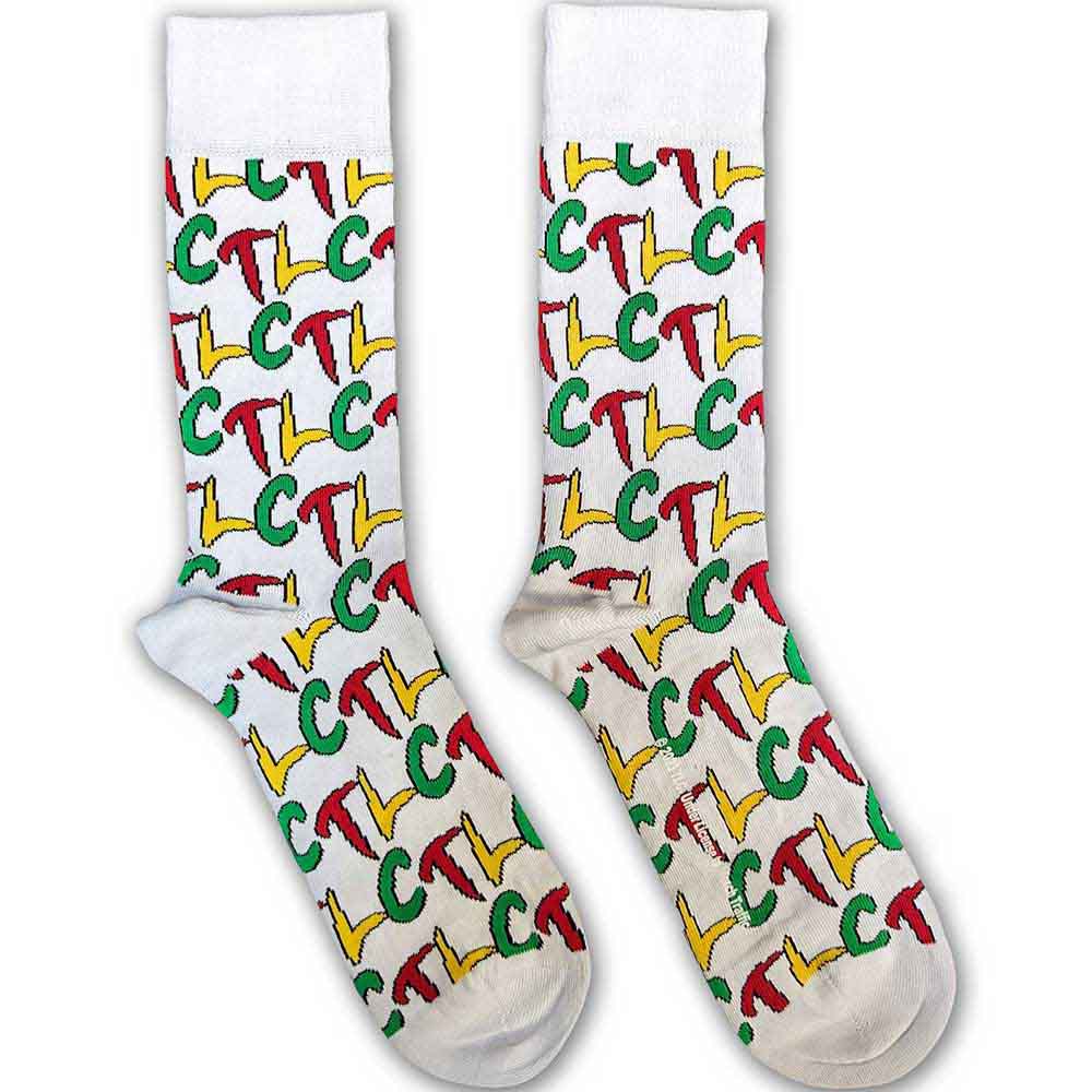 Tlc Logo Repeat Socks White