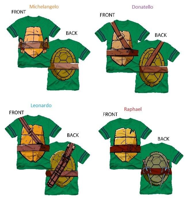 TMNT Striped Sleeves Boys Costume T Shirt
