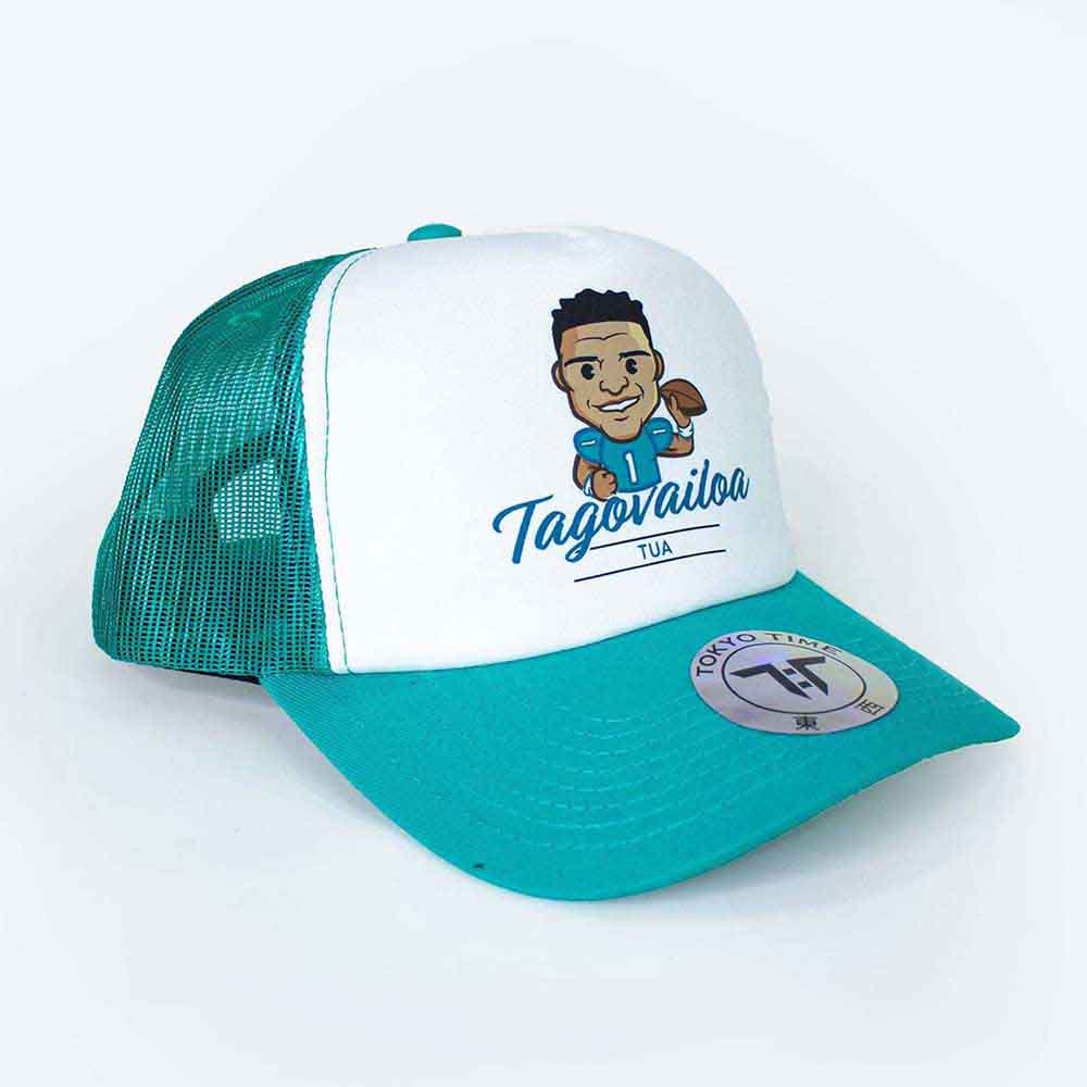 Tokyo Time Tua Tagovalioa NFLPA Emoji Hat White, Green, Blue