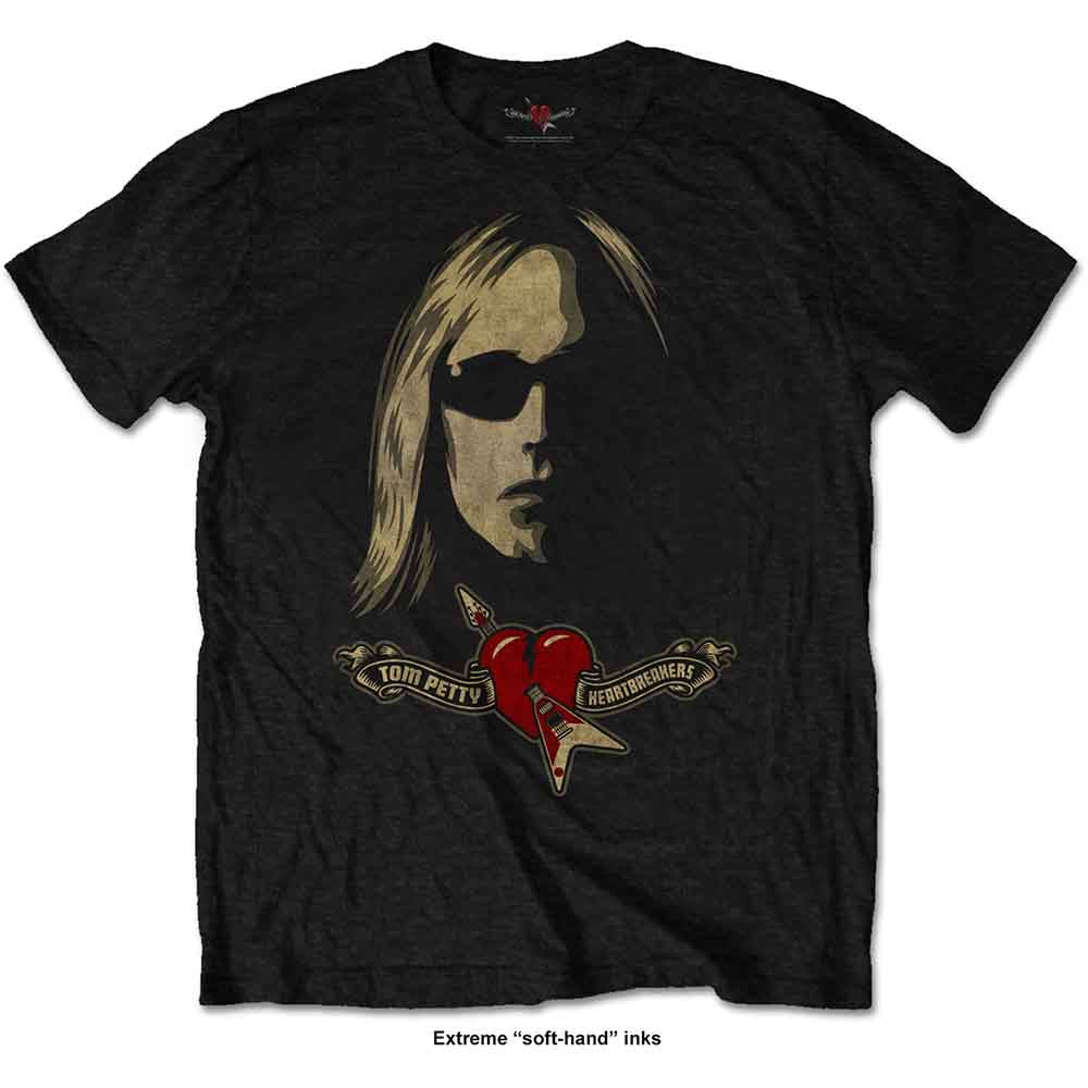 Tom Petty & The Heartbreakers Shades & Logo Mens T Shirt