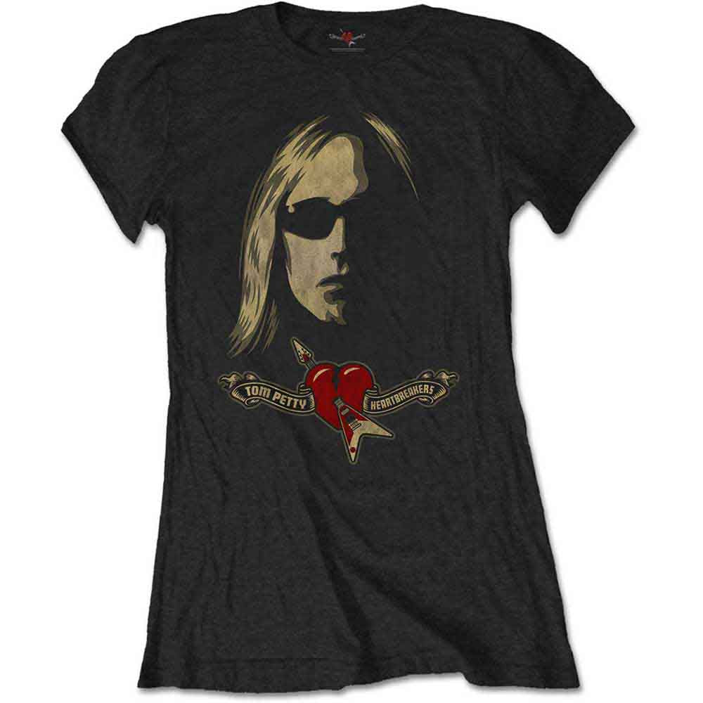 Tom Petty & The Heartbreakers Shades & Logo Womens T Shirt
