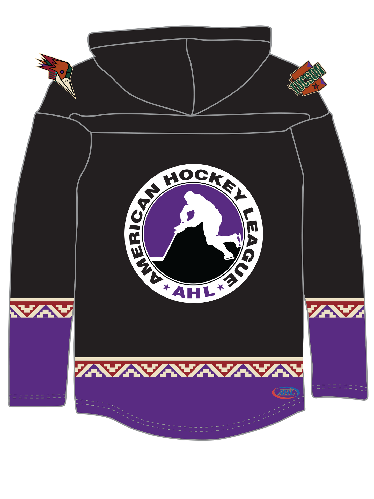 Tucson Roadrunners "Kachina" Alternate AHL Hockey Embroidered Lace Hoodie