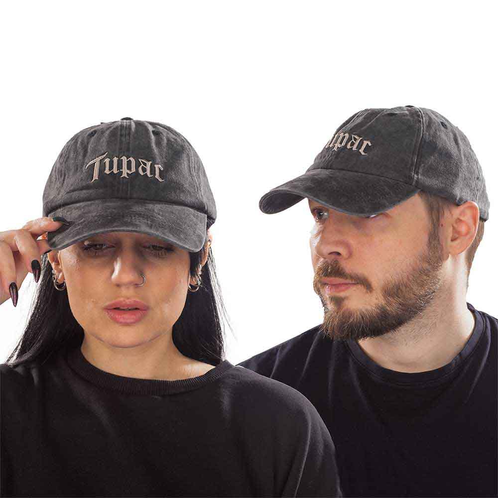 Tupac Gothic Logo Hat Grey