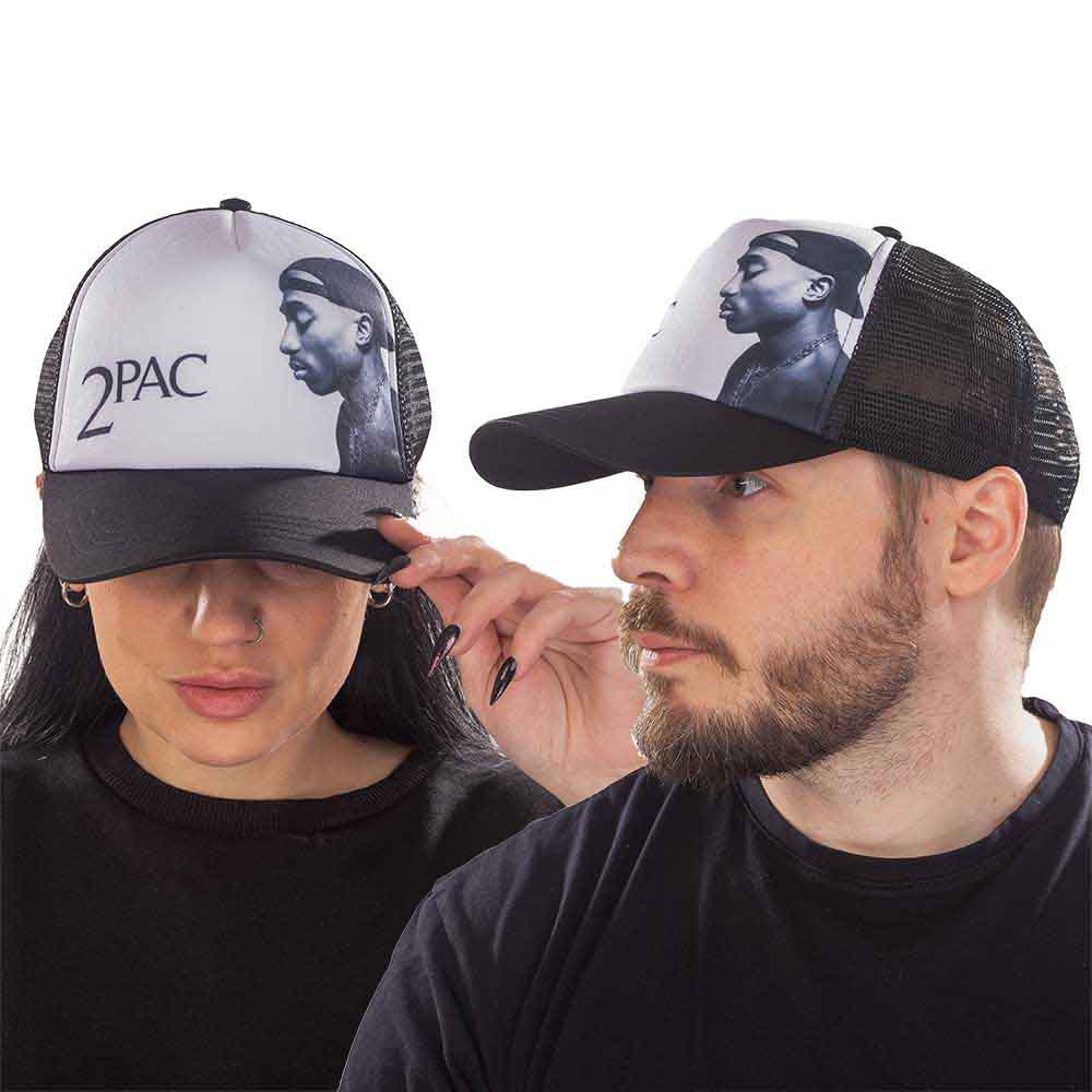 Tupac Profile Photo Hat Black, White