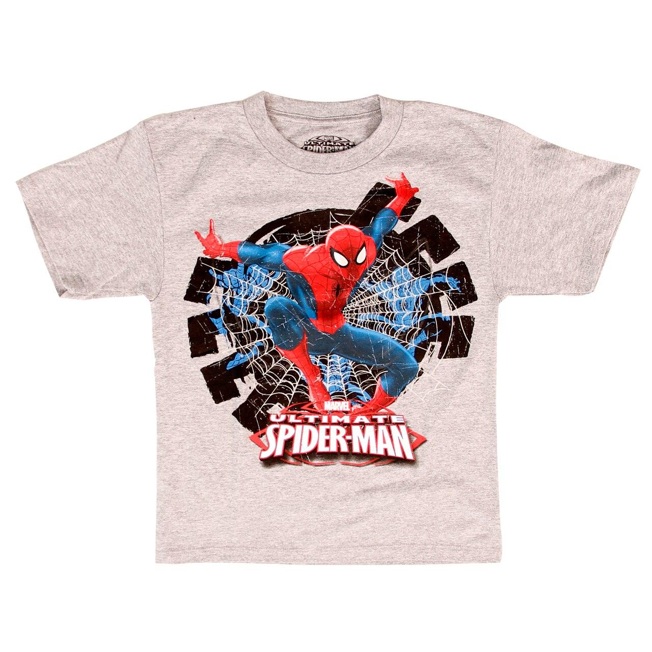 Ultimate Spider-Man Flying Hidden Glow in the Dark T Shirt