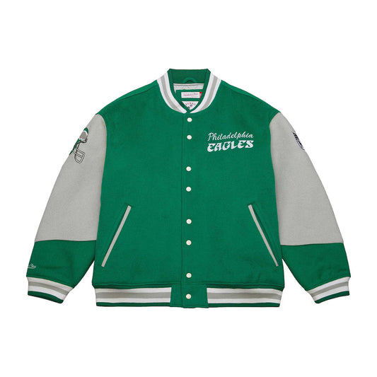 Philadelphia Eagles - Mitchell and Ness NFL Team History Varsity Jacket Green