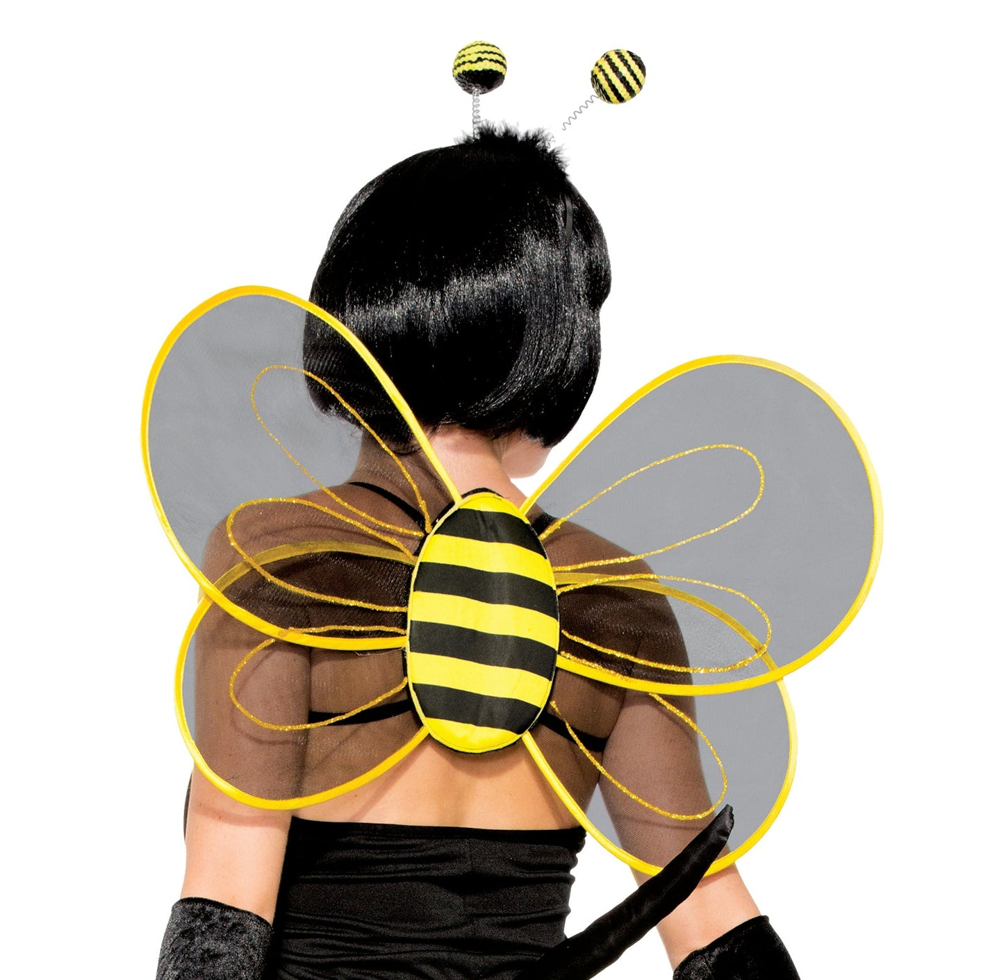 Sexy Sheer Bumblebee Black and Yellow Costume Wings Accessory