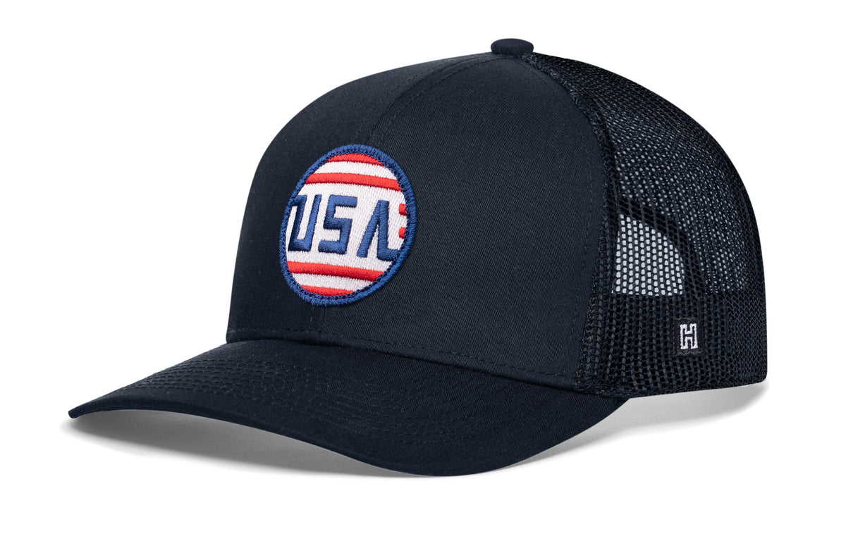 USA Stripes Trucker Haka Hat Black America Snapback