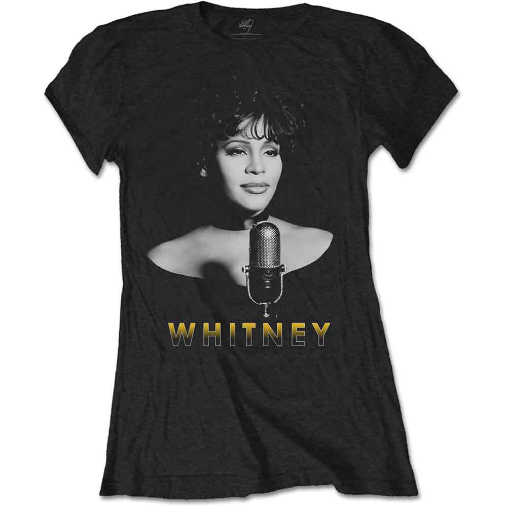 Whitney Houston Black & White Photo Womens T Shirt