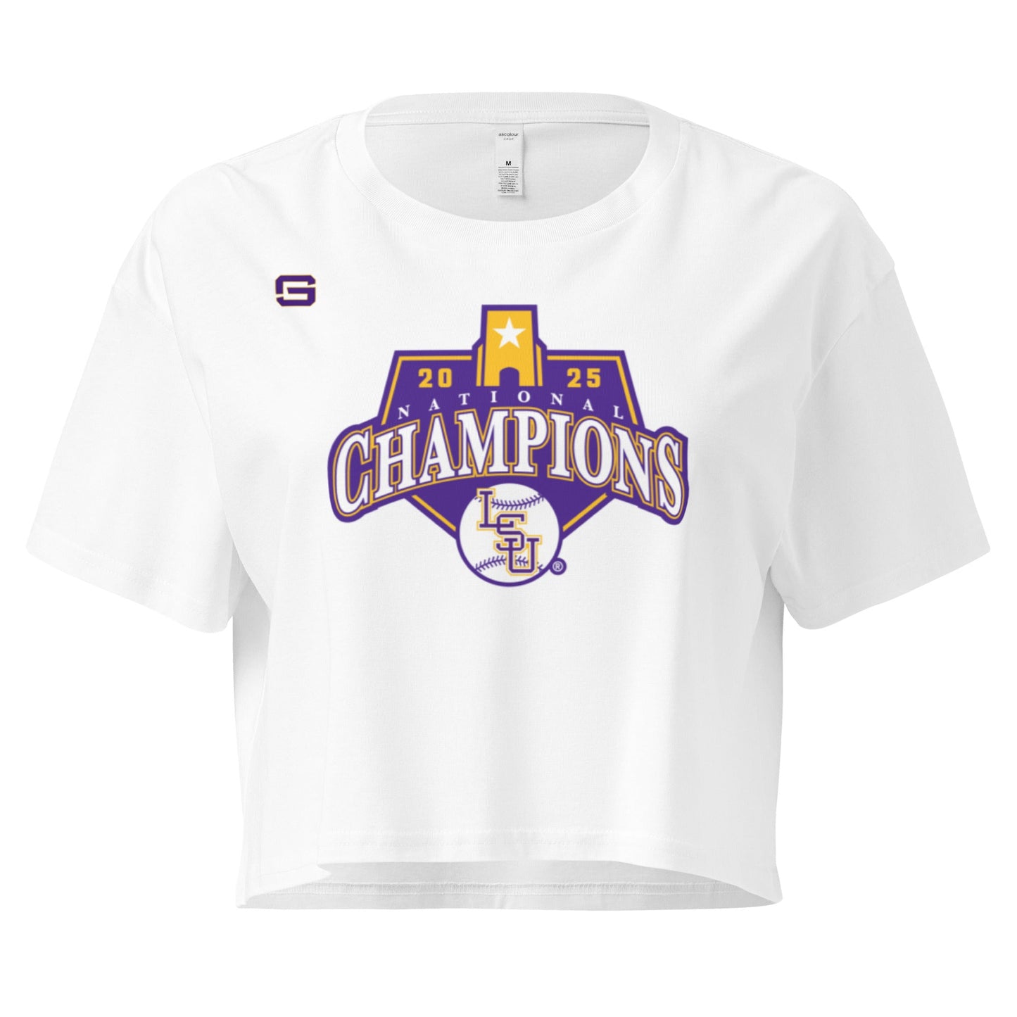 LSU Baseball National Championship Logo Womens Crop Top Shirt