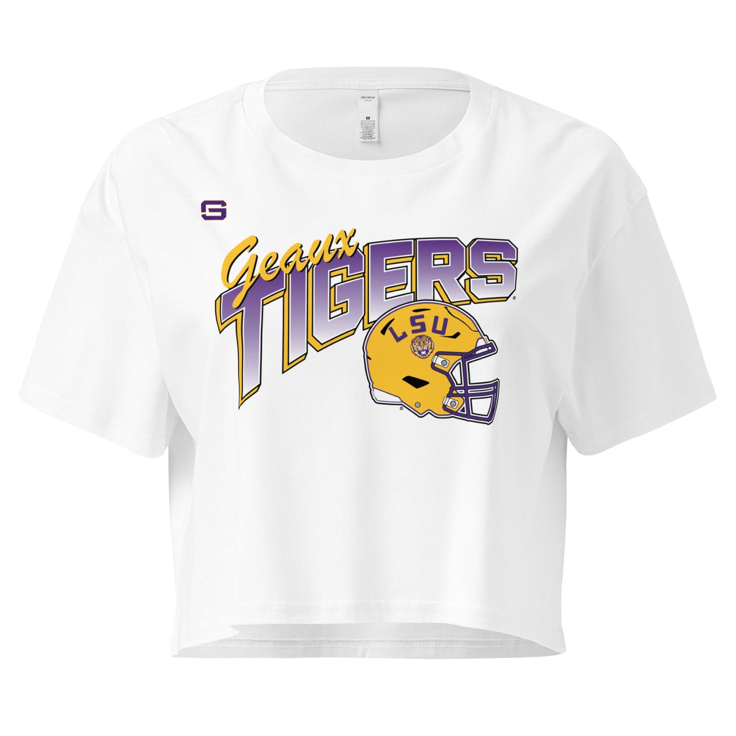 LSU Football Retro Womens Crop Top Shirt