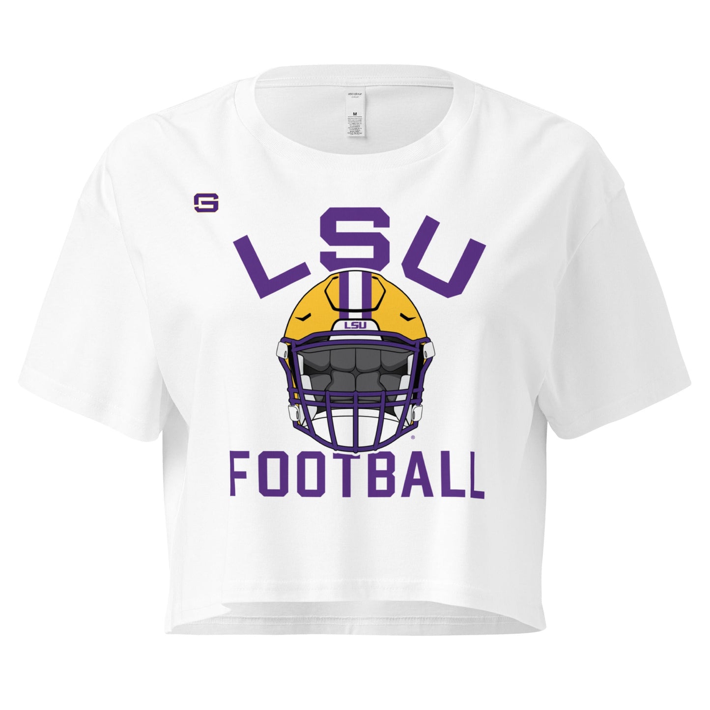 LSU Football Helmet Womens Crop Top Shirt