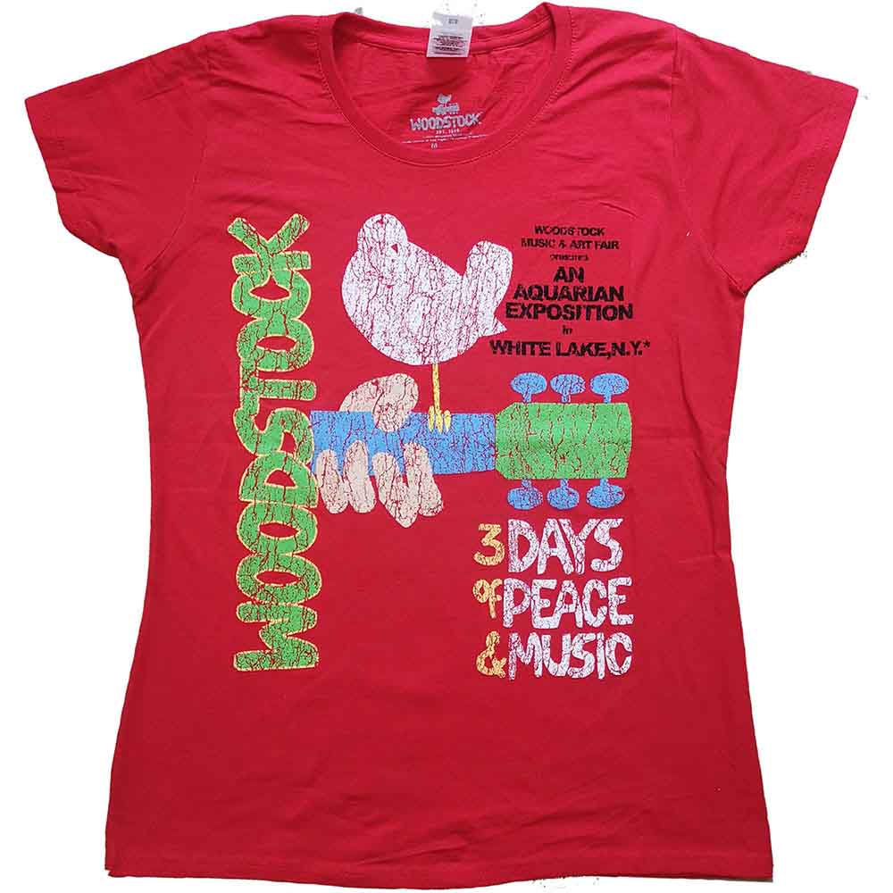 Woodstock Vintage Classic Poster Womens T Shirt