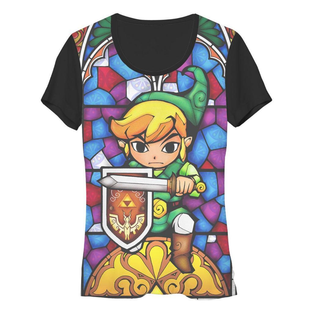 Zelda Stained Glass Link Sublimation T Shirt