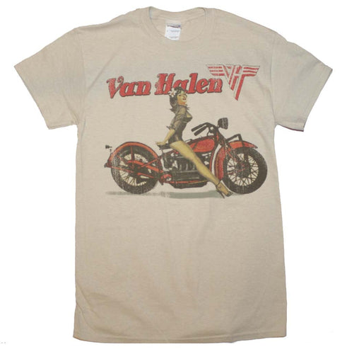 Van Halen Biker Pin Up Mens T Shirt