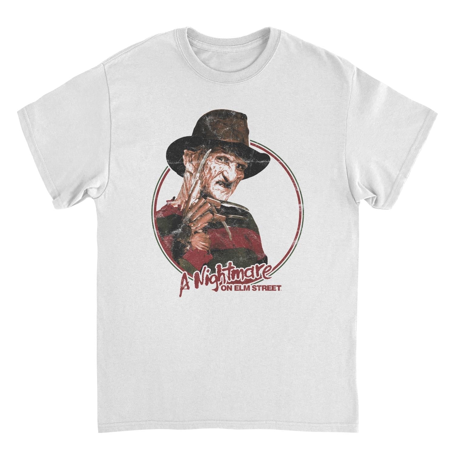 Nightmare on Elm Street One Two Freddy's Comin For You White Mens T Shirt