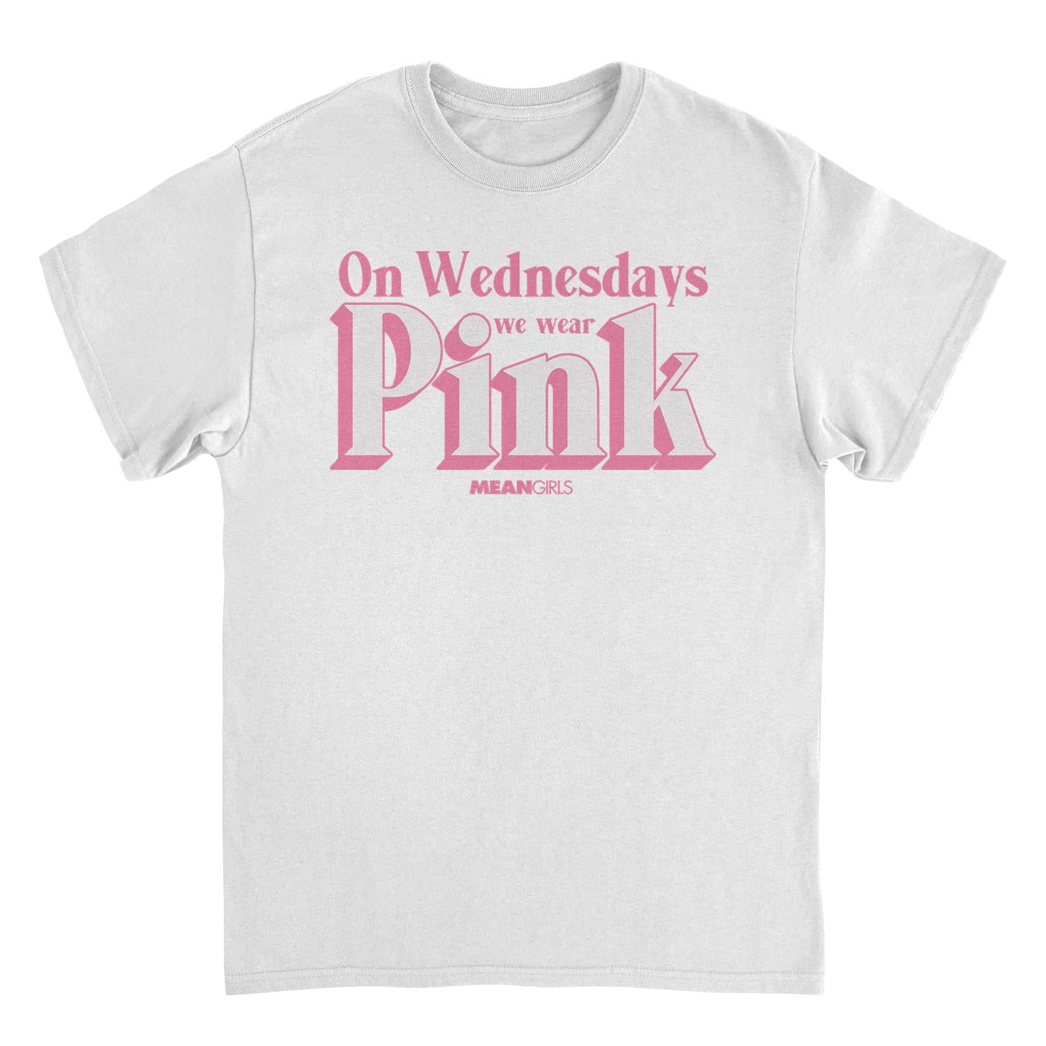 Mean Girls on Wednesdays We Wear Pink White Mens T Shirt
