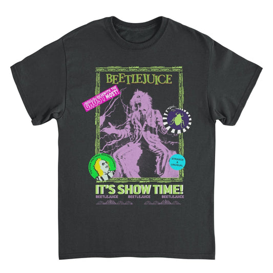 Beetlejuice Beetlejuice Retro Cover Black Mens T Shirt