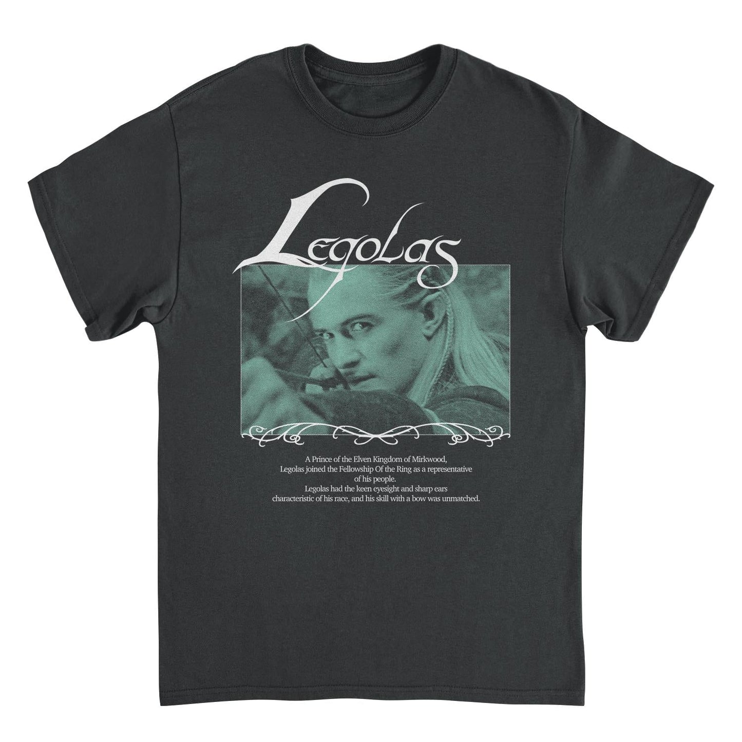 Lord of The Rings Legolas Prince of Mirkwood Black Mens T Shirt