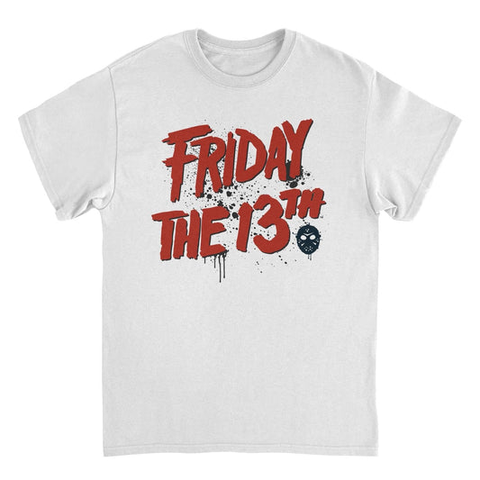 Friday the 13th Splash Logo White Mens T Shirt