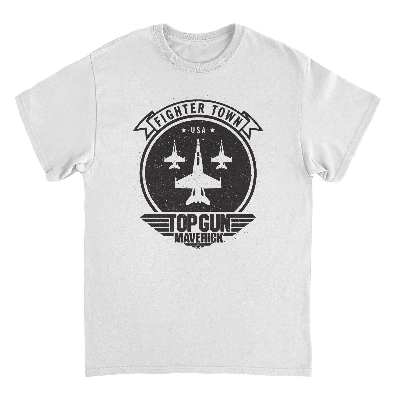 Top Gun Fighter Town White Mens T Shirt