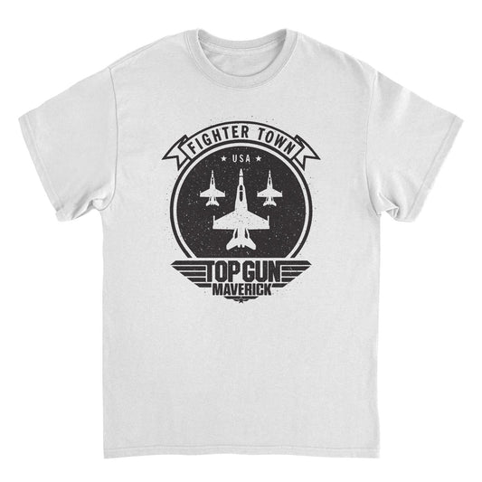 Top Gun Fighter Town White Mens T Shirt
