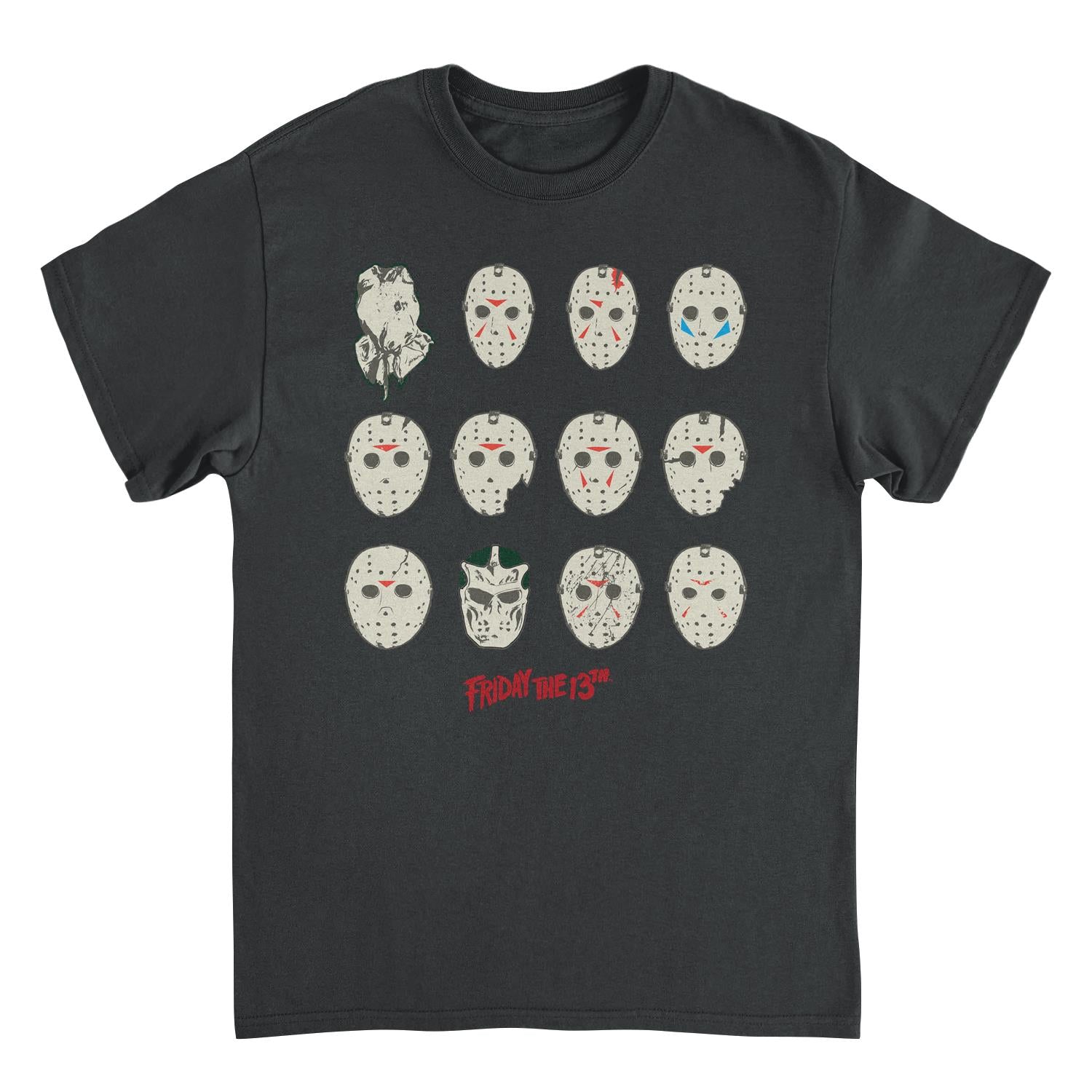 Friday the 13th Masks Black Mens T Shirt