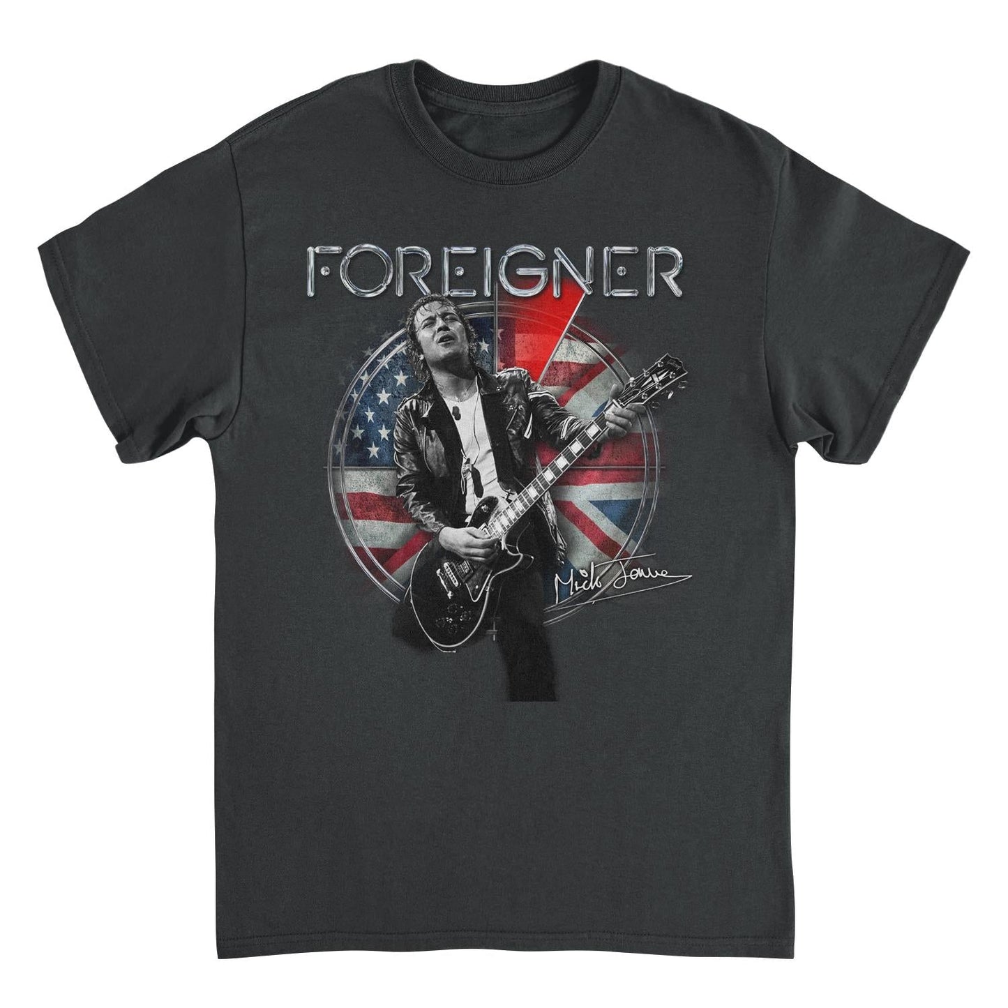 Foreigner Mick Jones Guitar Black Mens T Shirt