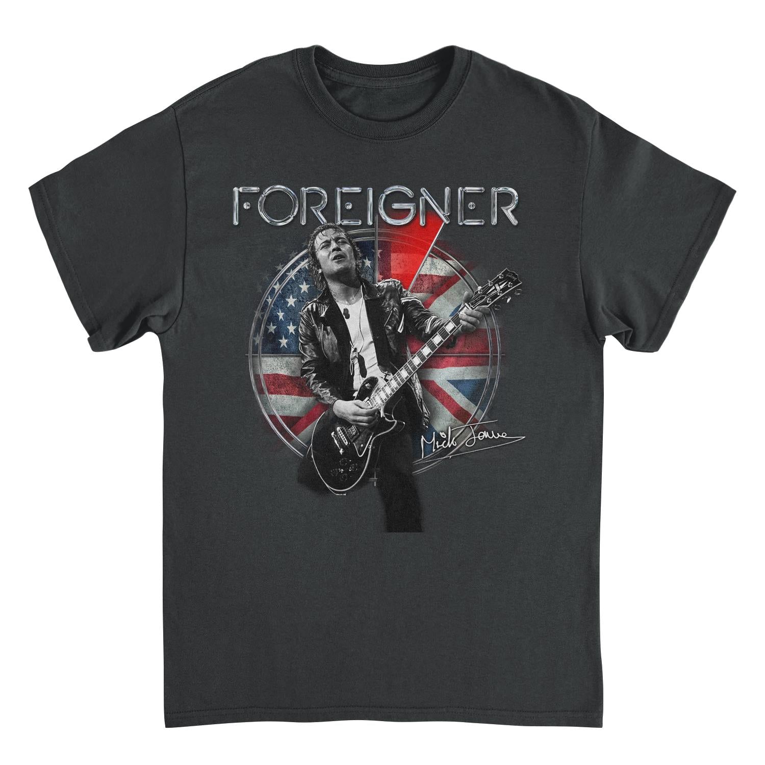 Foreigner Mick Jones Guitar Black Mens T Shirt