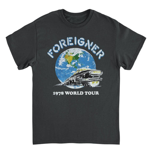 Foreigner 1978 World Tour Black Mens T Shirt