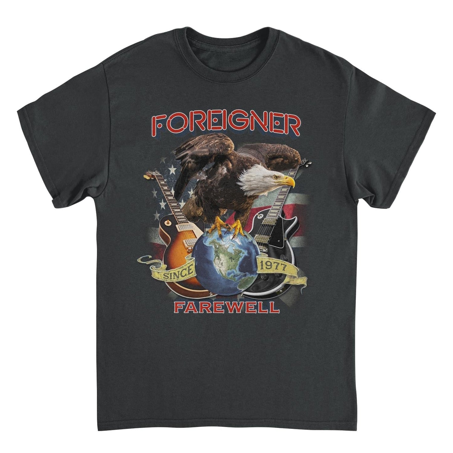 Foreigner Farewell Eagle Black Mens T Shirt