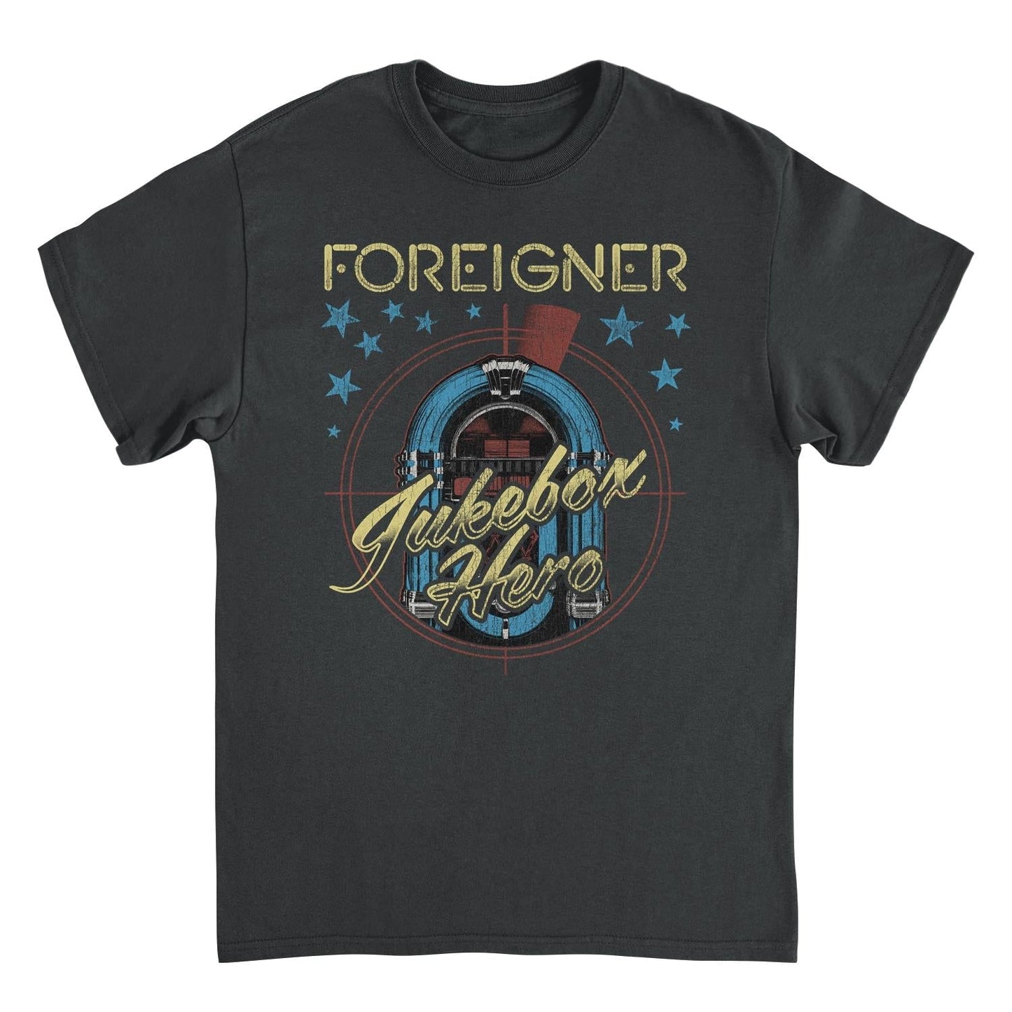 Foreigner Jukebox Here Black Mens T Shirt