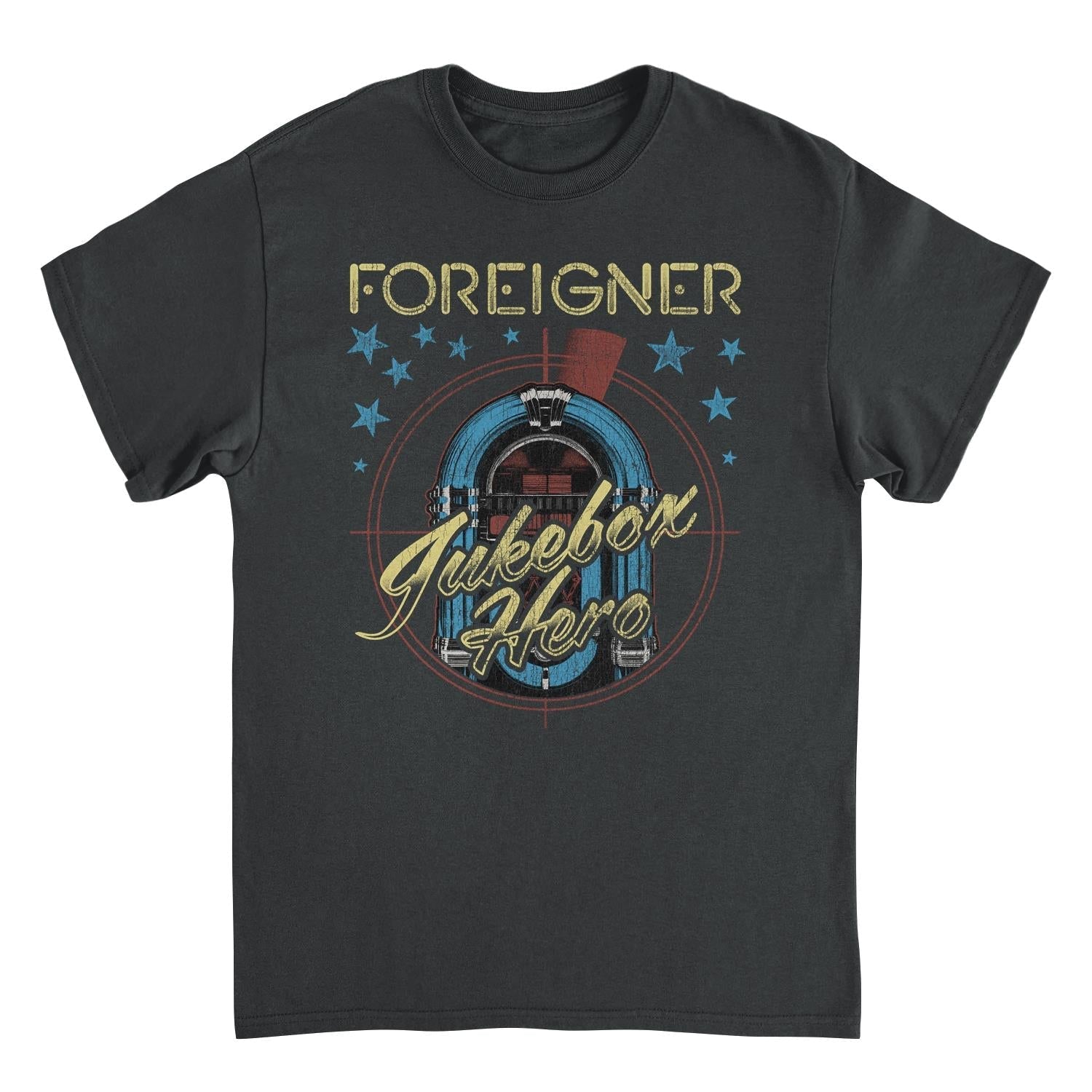 Foreigner Jukebox Here Black Mens T Shirt