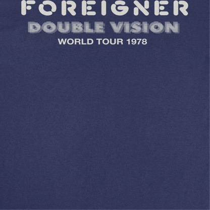 Foreigner Double Vision World Tour Mens T Shirt Navy