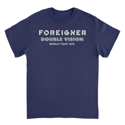 Foreigner Double Vision World Tour Navy Mens T Shirt
