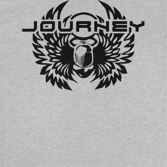 Journey Black Solid Logo Mens T Shirt Sport Grey