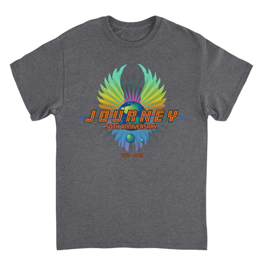 Journey 50th Anniversary Wings Dark Heather Mens T Shirt