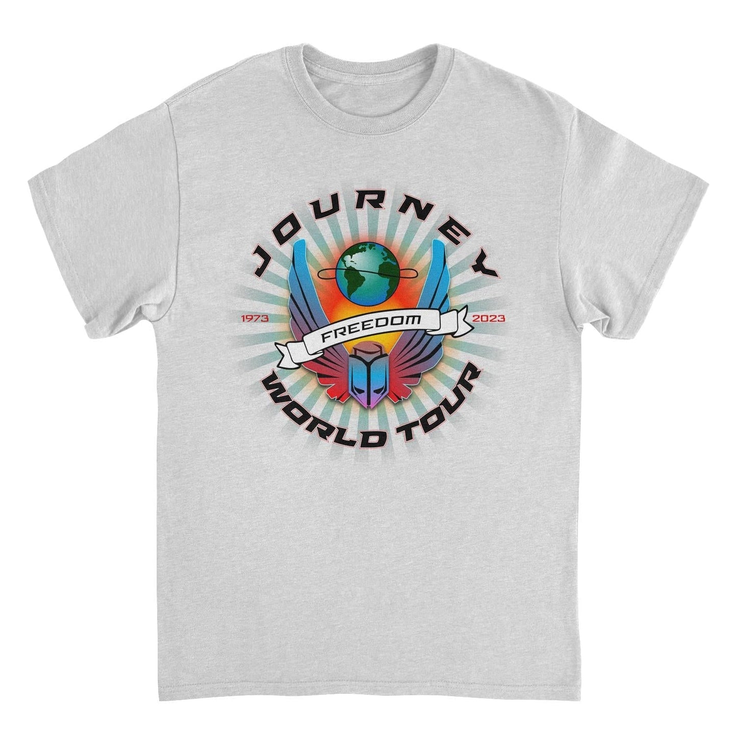 Journey Freedom World Tour Circle Ash Grey Mens T Shirt