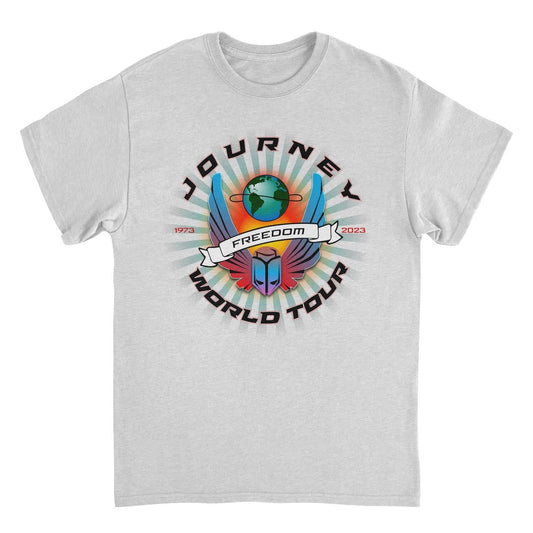 Journey Freedom World Tour Circle Ash Grey Mens T Shirt