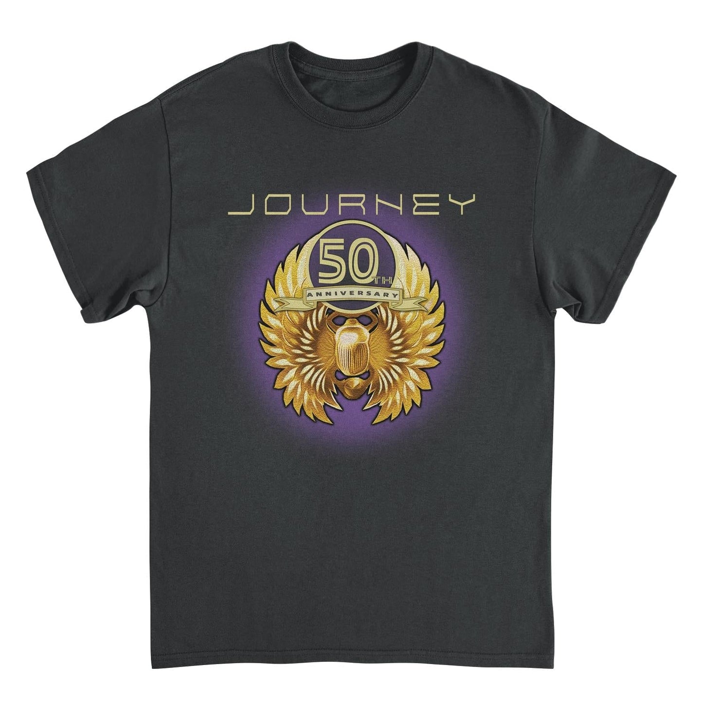 Journey 50th Anniversary Gold Scarab Black Mens T Shirt