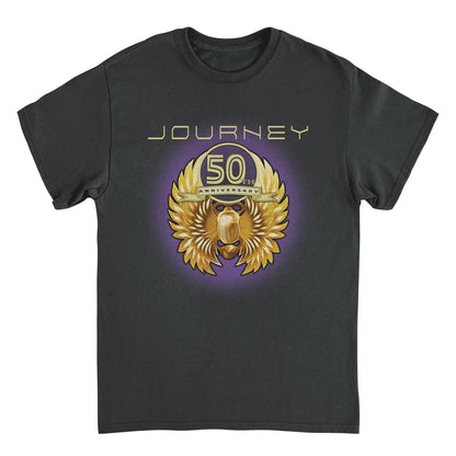 Journey 50th Anniversary Gold Scarab Black Mens T Shirt