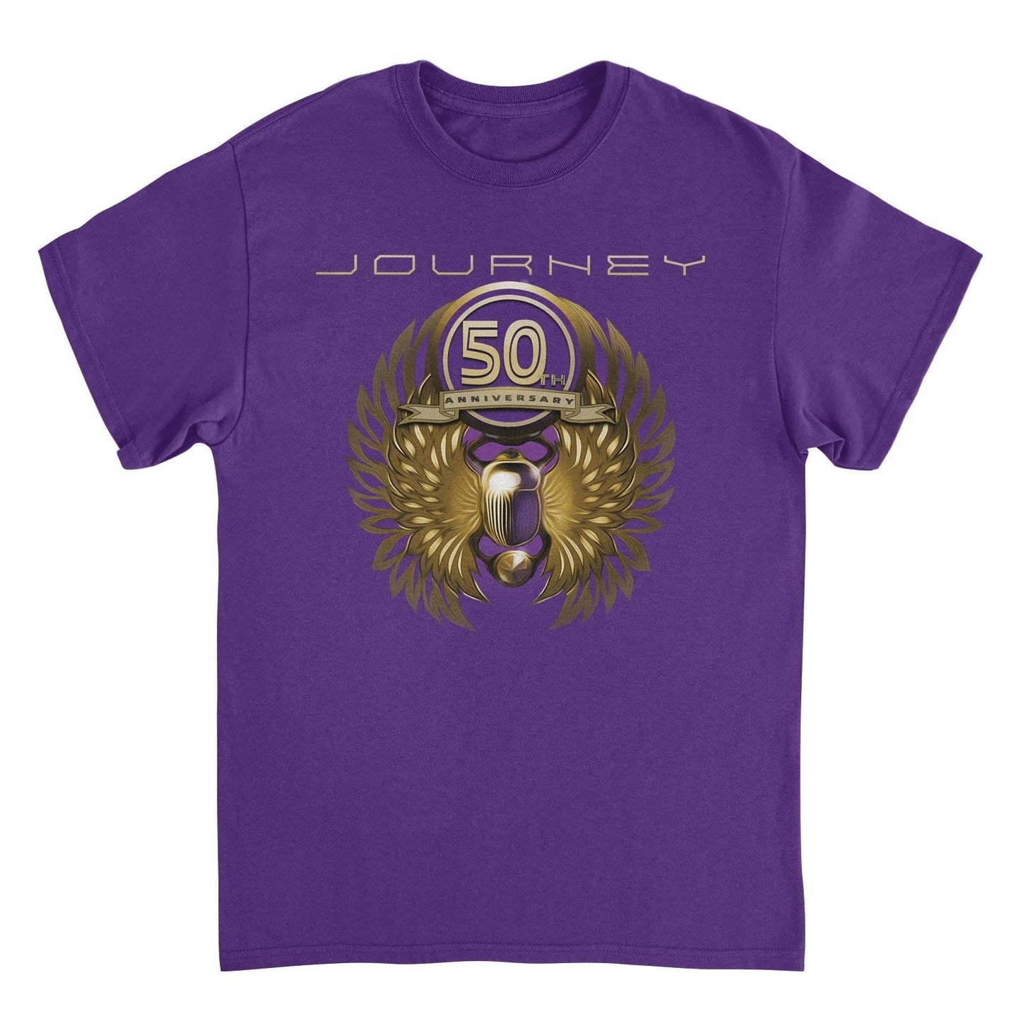 Journey 50th Anniversary Golden Wings Purple Mens T Shirt