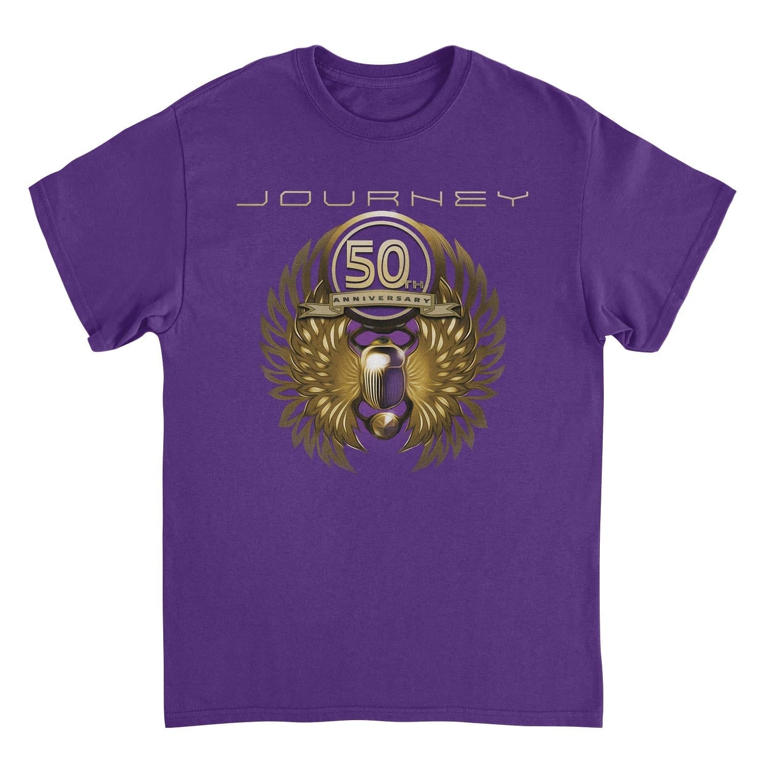 Journey 50th Anniversary Golden Wings Purple Mens T Shirt
