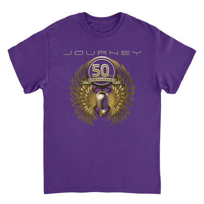 Journey 50th Anniversary Golden Wings Purple Mens T Shirt