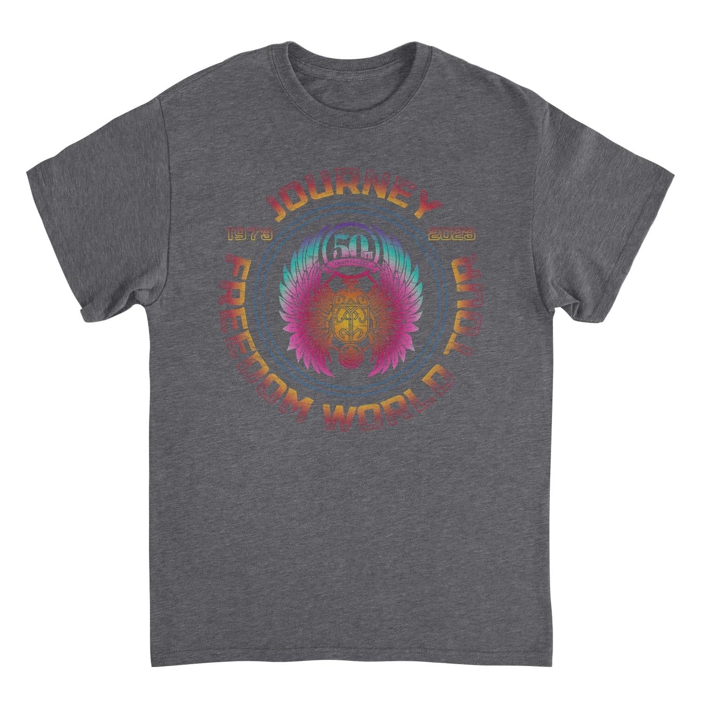 Journey Freedom Tour 1973 2023 Circular Dark Heather Mens T Shirt