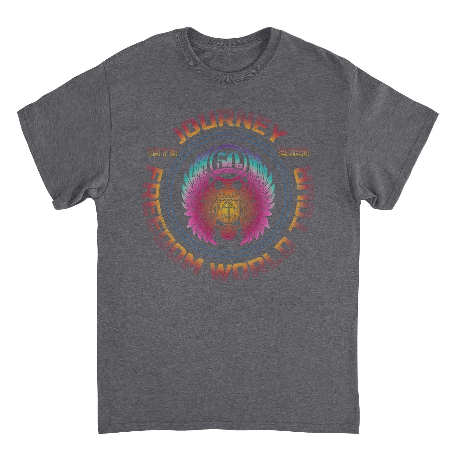 Journey Freedom Tour 1973 2023 Circular Dark Heather Mens T Shirt