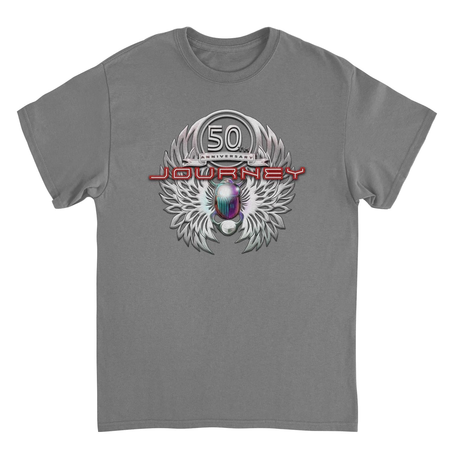 Journey Platinum Scarab 50th Anniversary Charcoal Mens T Shirt